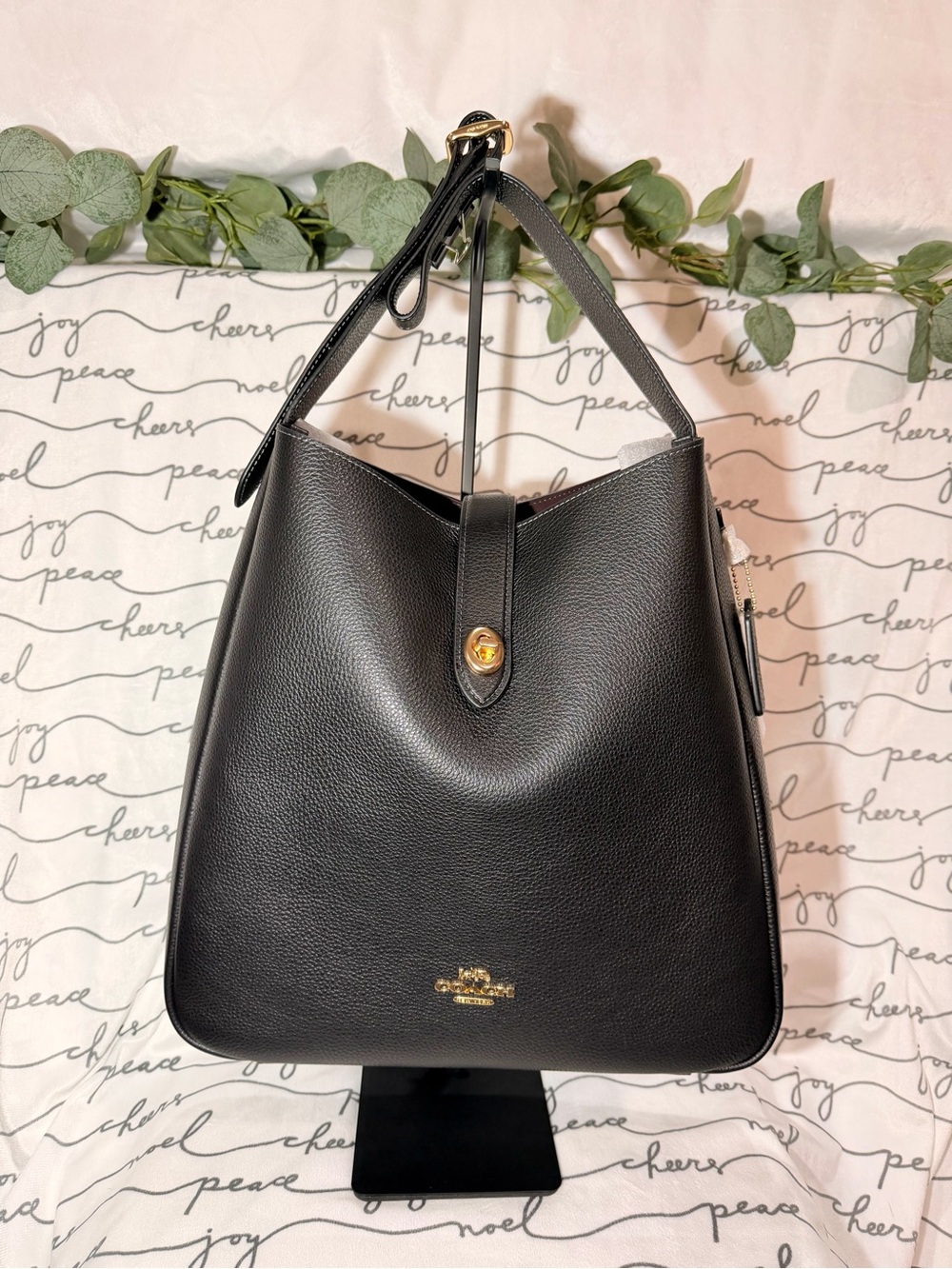 Coach Hadley Large Shoulder Bag blk/gold NWT